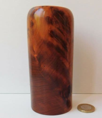 Thuya wood candle holder vintage burled wooden tealight holder 12 cm tall B